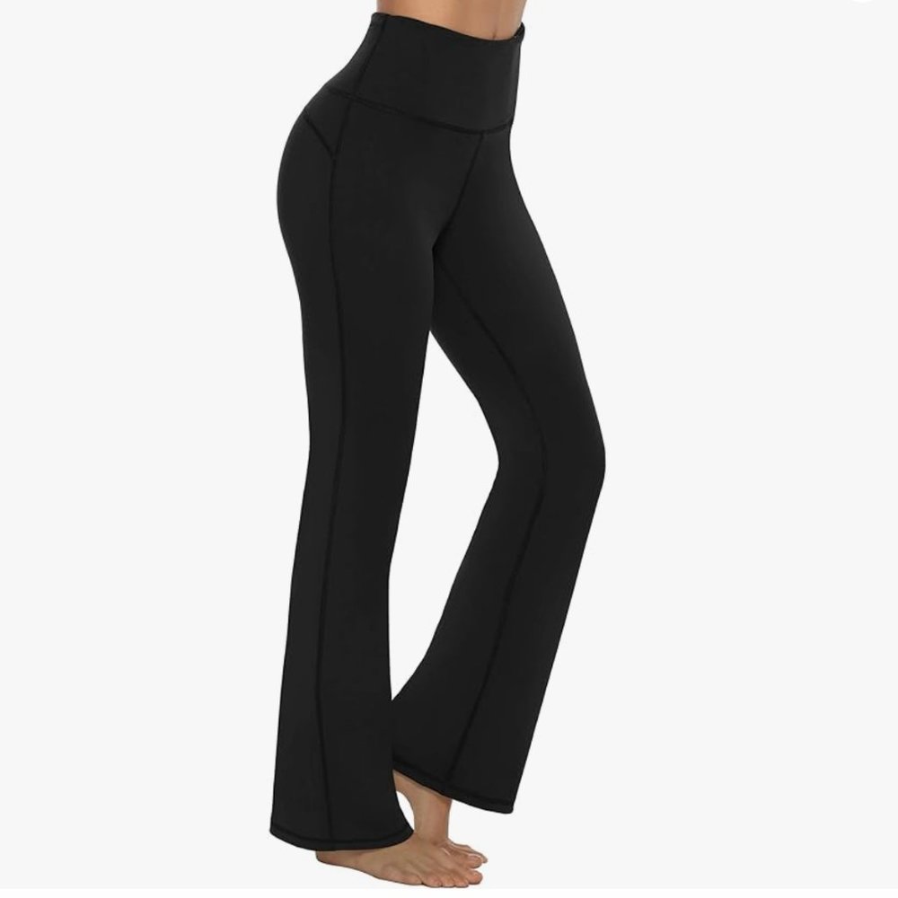AFITNE Women's Bootcut Yoga Pants w/Pockets High Waist Size XL - Black NWT